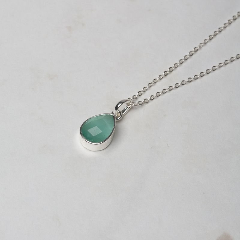 Silver Water Green Pendant