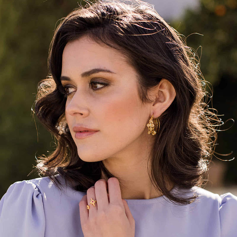 Tianse White Hoops Earrings