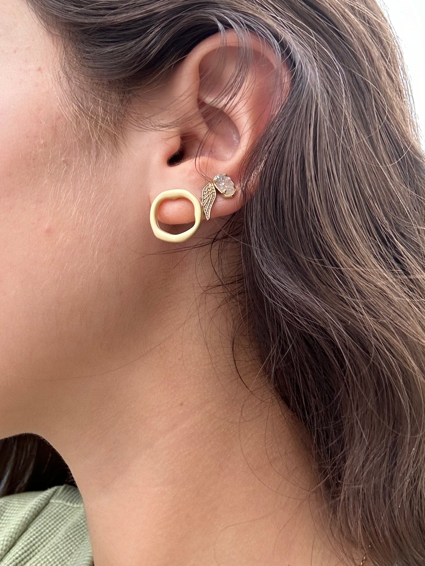 Hollow Circle Matte Earrings