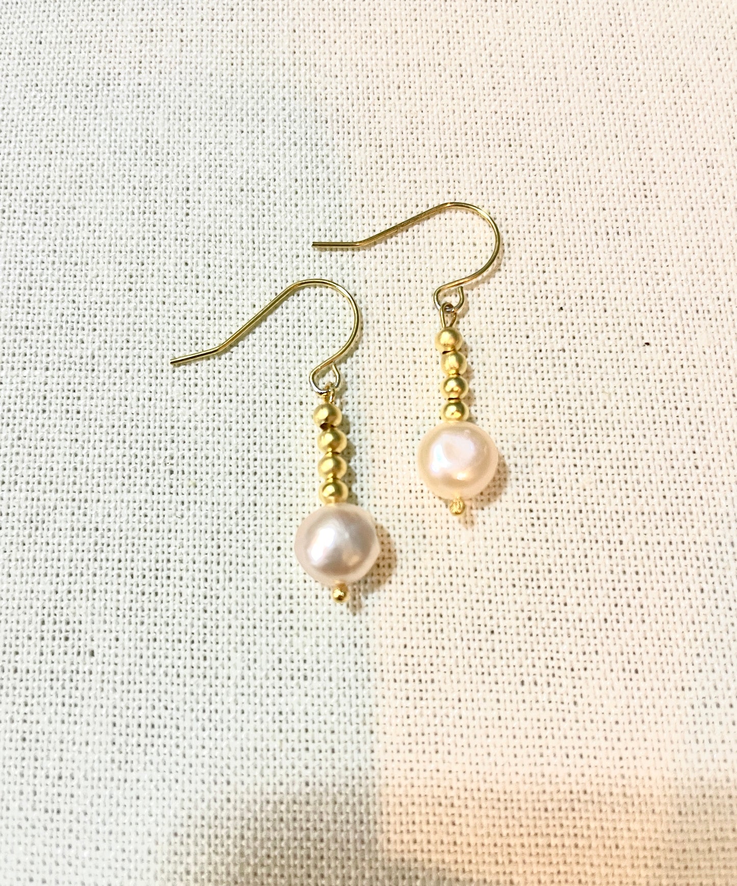 Gold Pearl Earrings