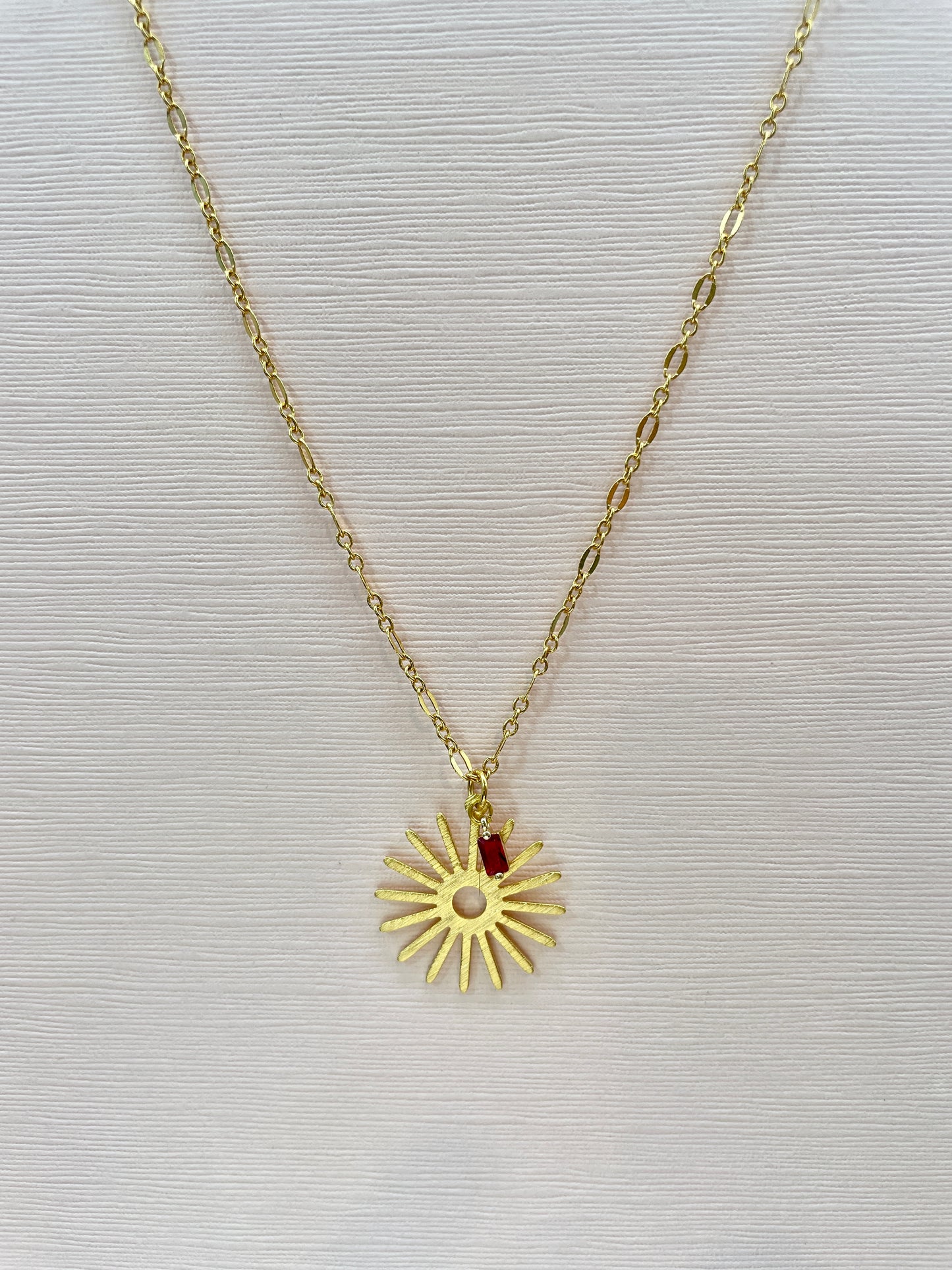 Sun Red Charm Necklace