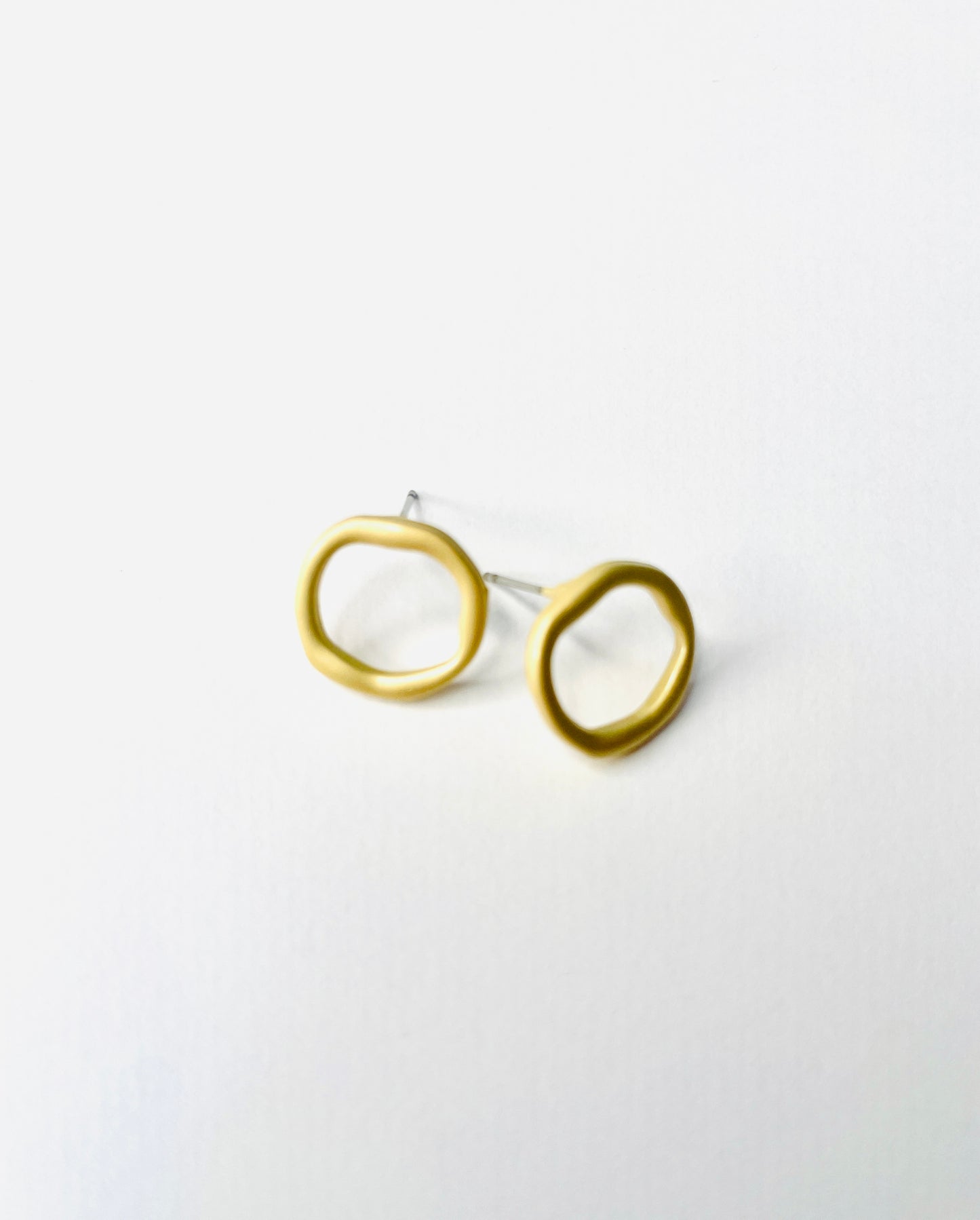 Hollow Circle Matte Earrings