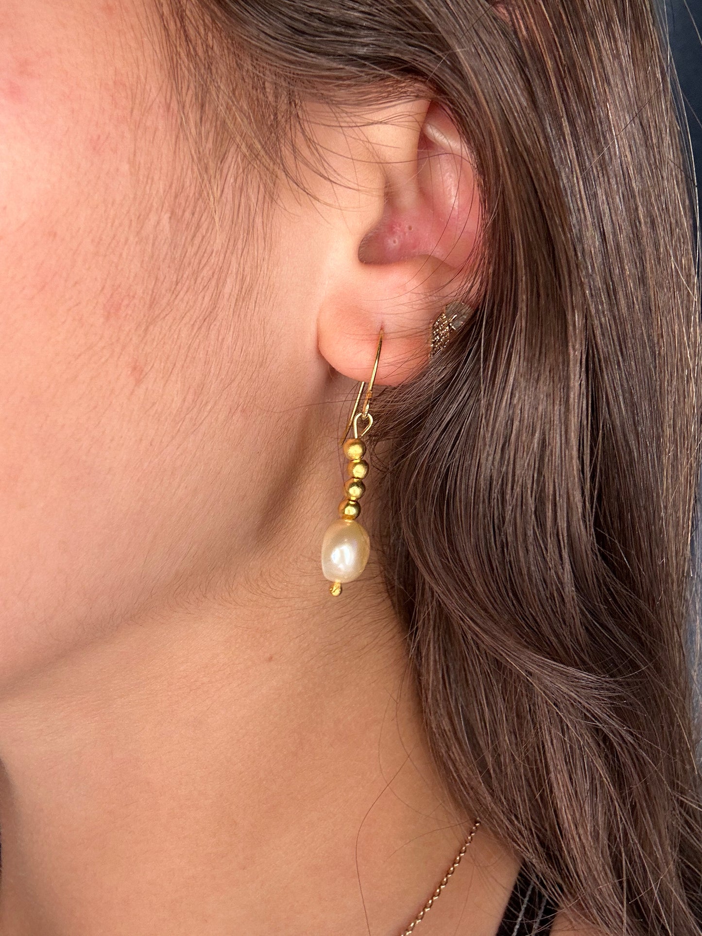 Gold Pearl Earrings