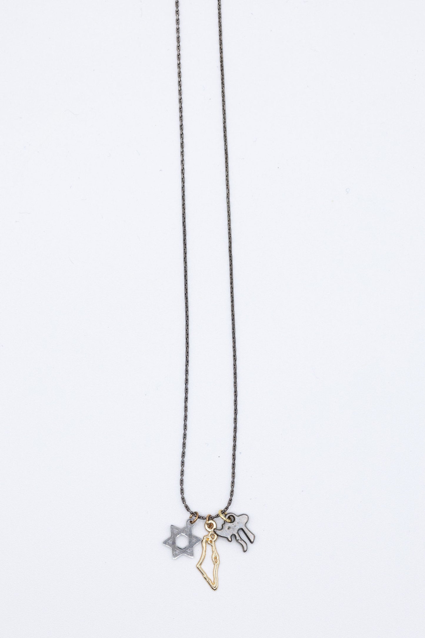 Triple Israeli Symbols Necklace