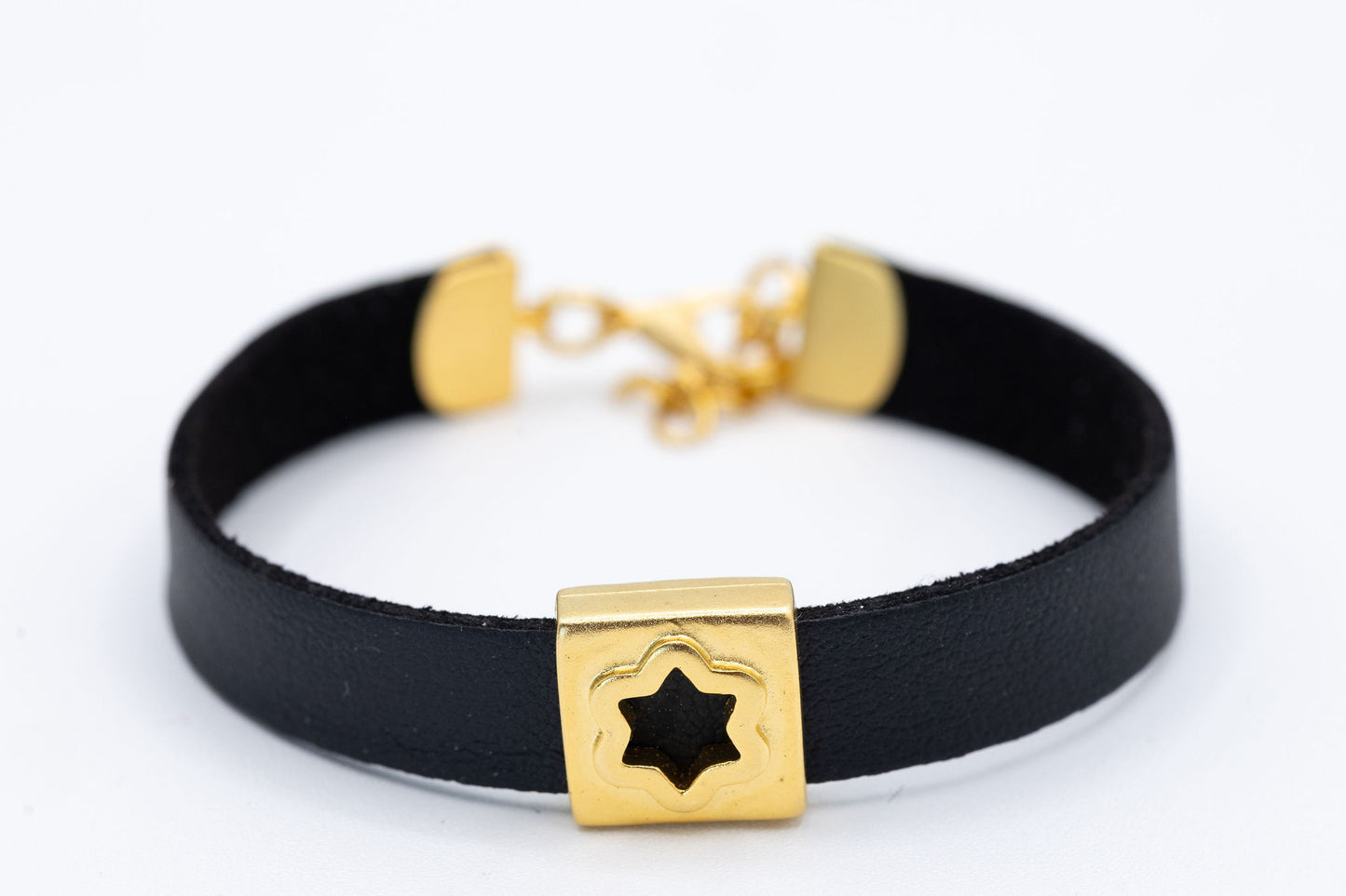 Jewish Star Leather Bracelet