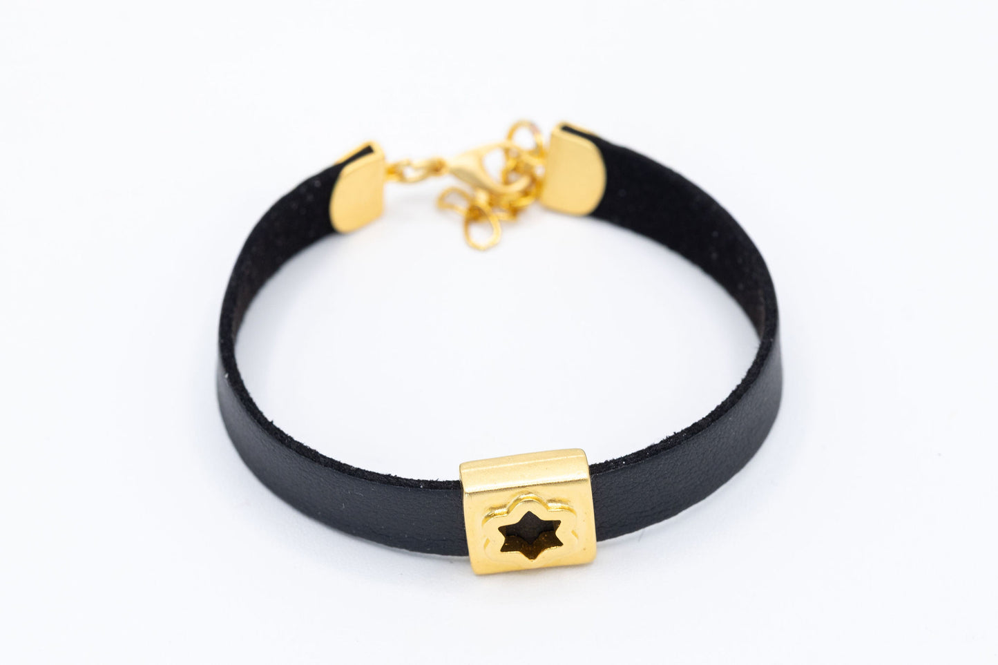 Jewish Star Leather Bracelet