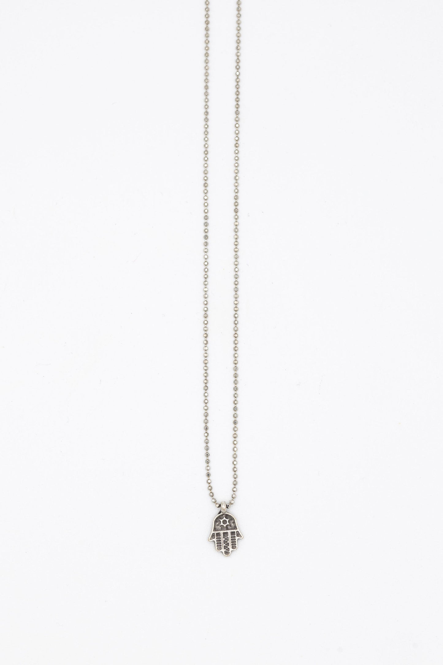 Matte Gold & Silver Hamsa Necklace