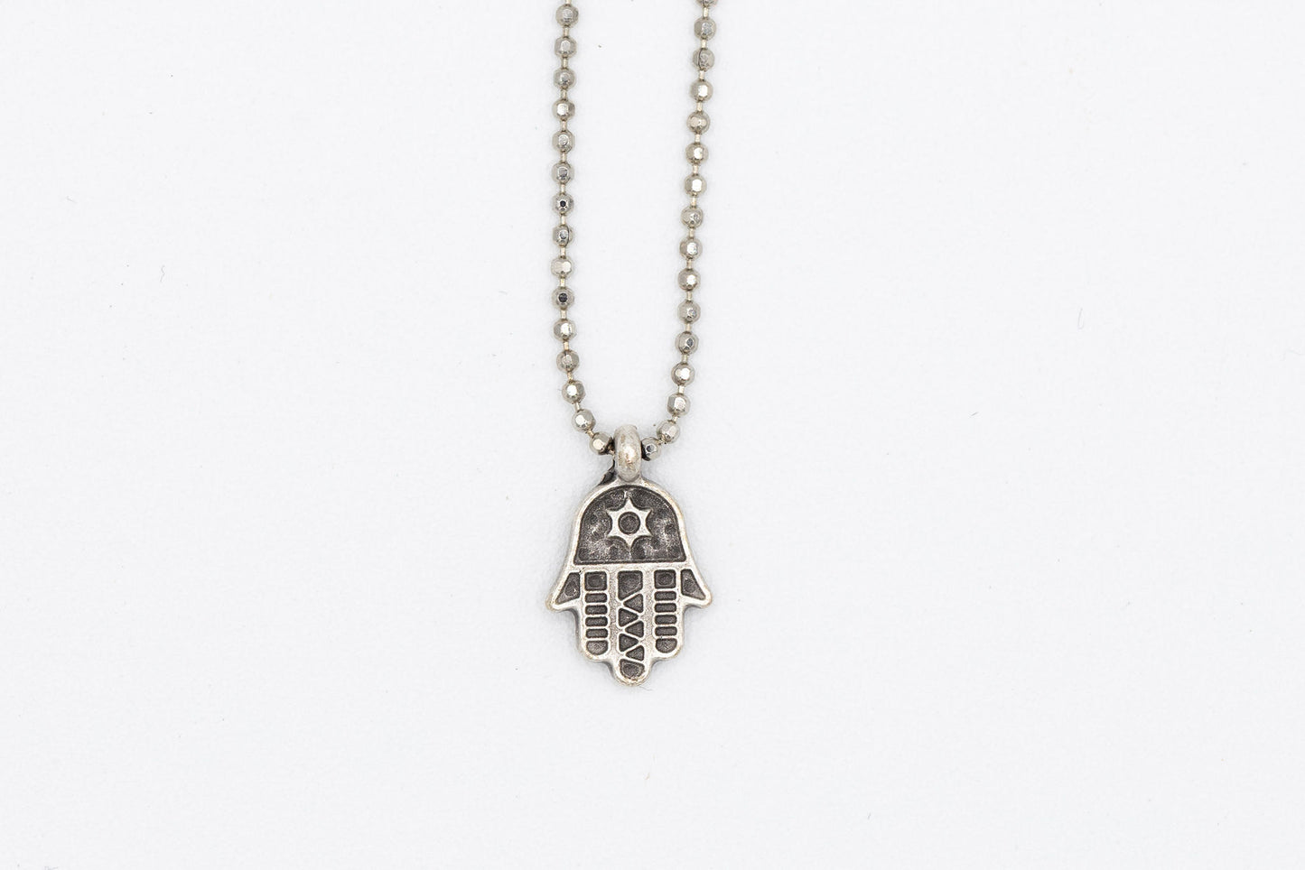 Matte Gold & Silver Hamsa Necklace