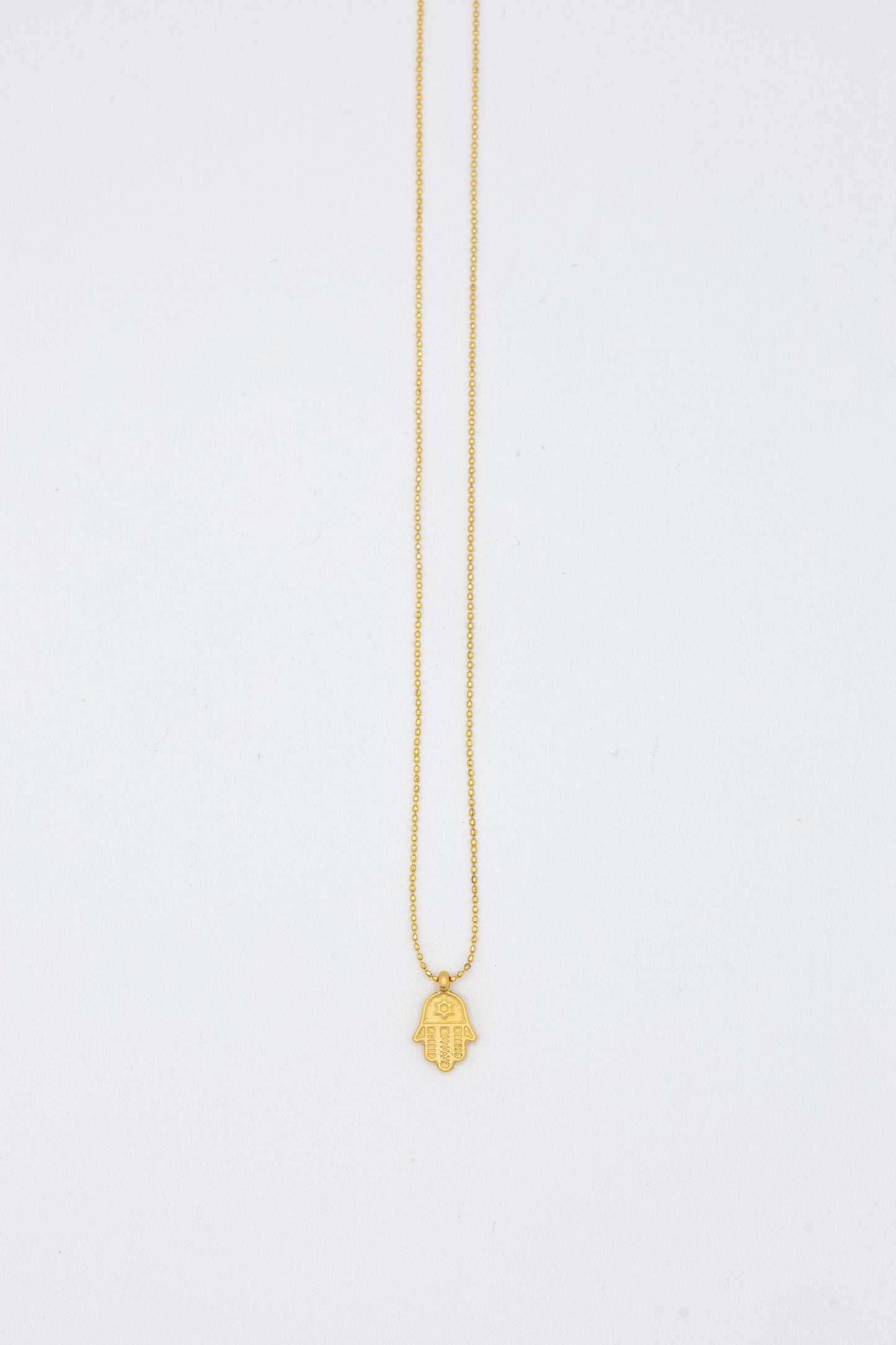Matte Gold & Silver Hamsa Necklace