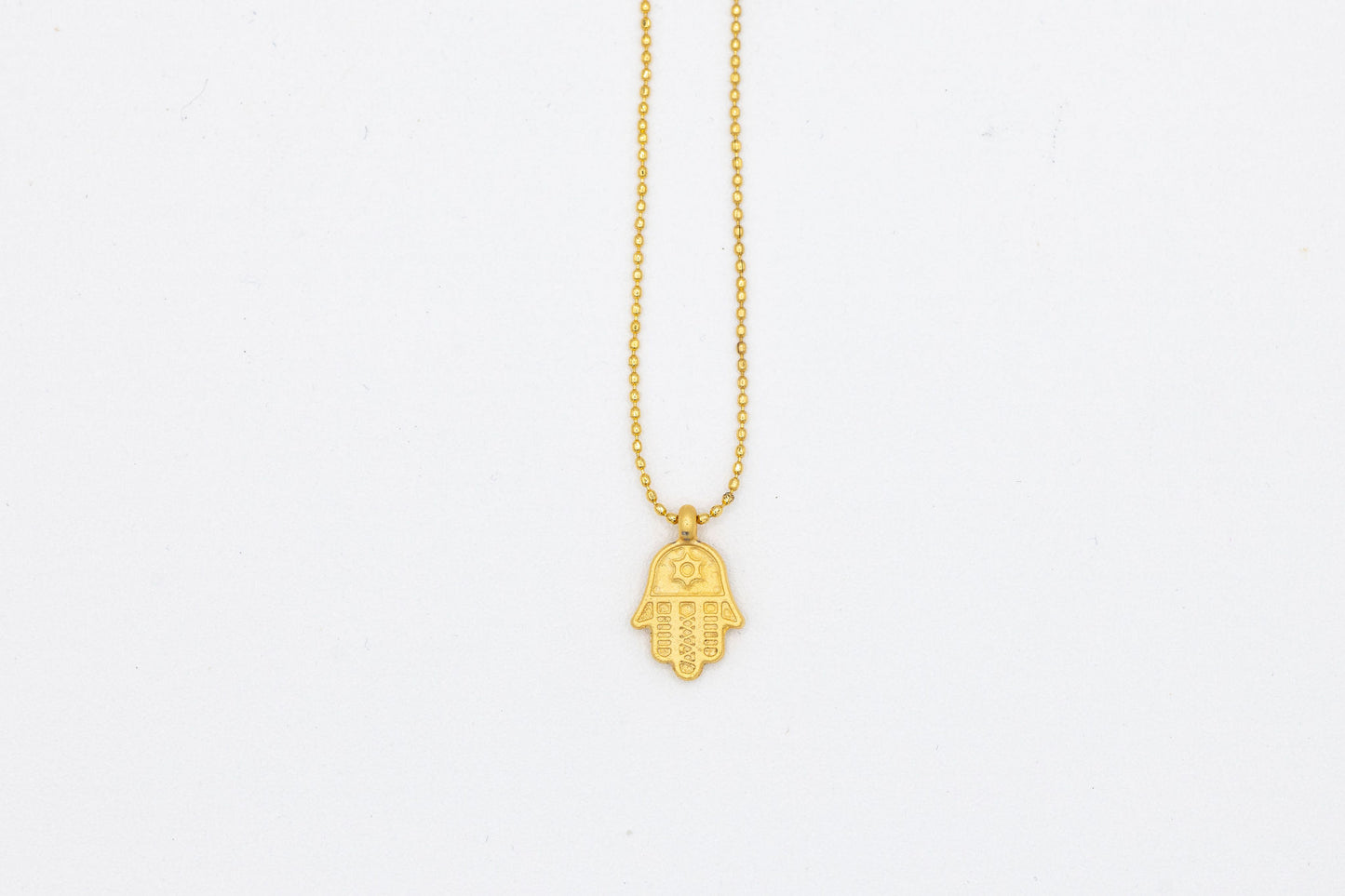 Matte Gold & Silver Hamsa Necklace