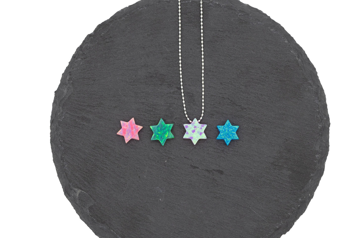 Opal Jewish Star Necklace