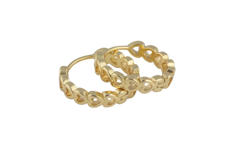 Huggie Hoops Heart Earrrings