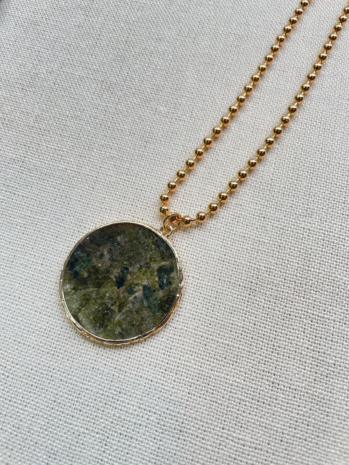Gemstone Coin Necklace
