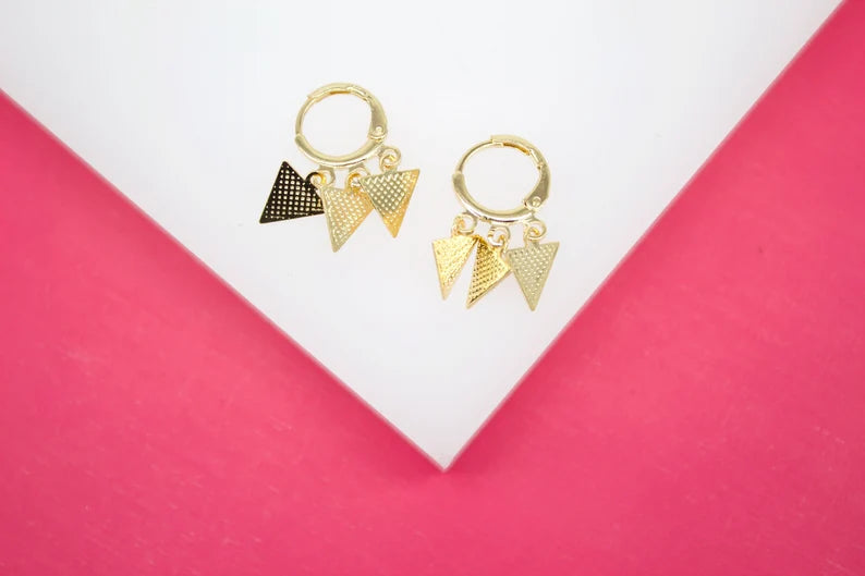 Triangle Charm French Hook Earrings