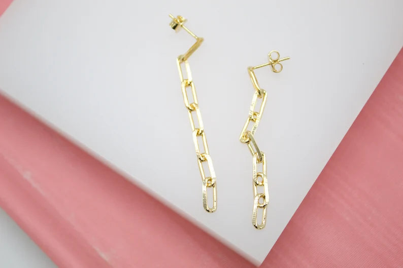 Link Chain Dangle Drop Earrings