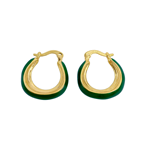Green Enamel Hoop Earrings