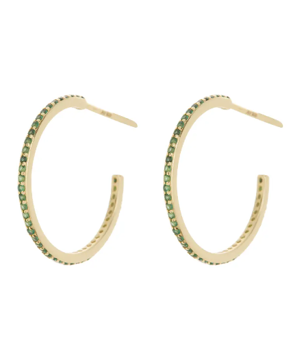 Gold Plated Sterling Silver CZ Hoop Earrings.