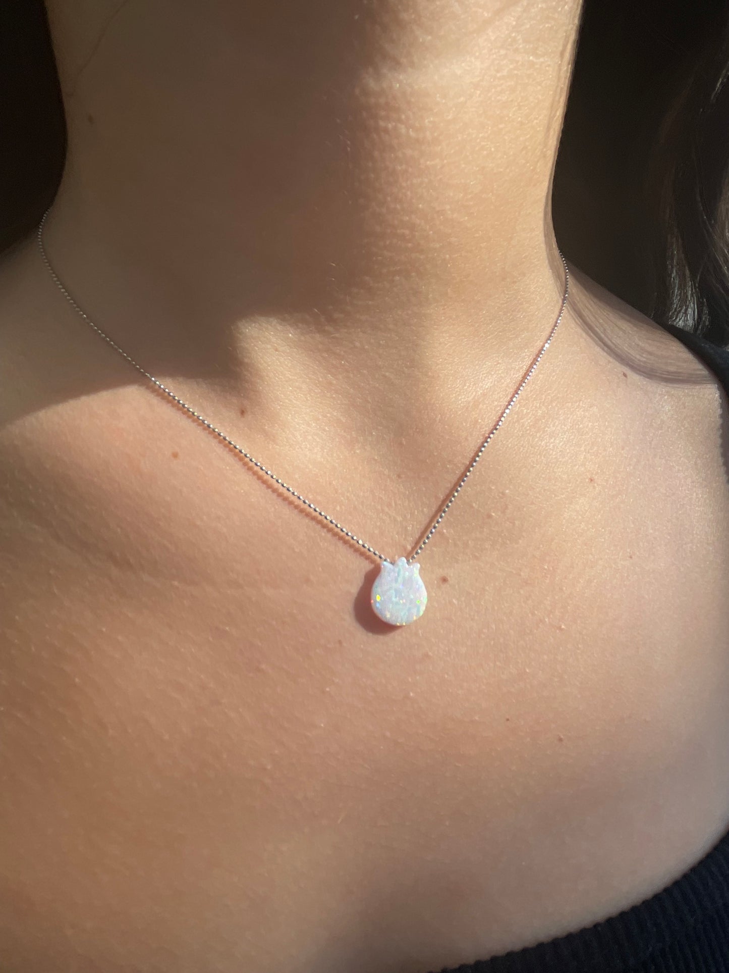 White Opal Pomegranate Necklace