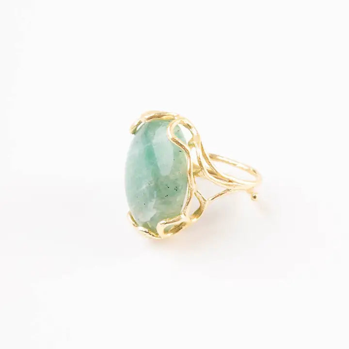 Smooth Water Green Amazonite Ring