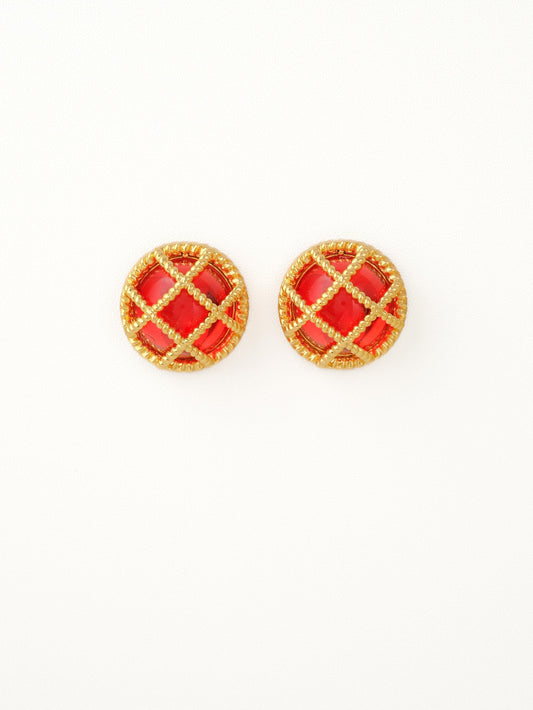 Basket Weave Studs Earrings