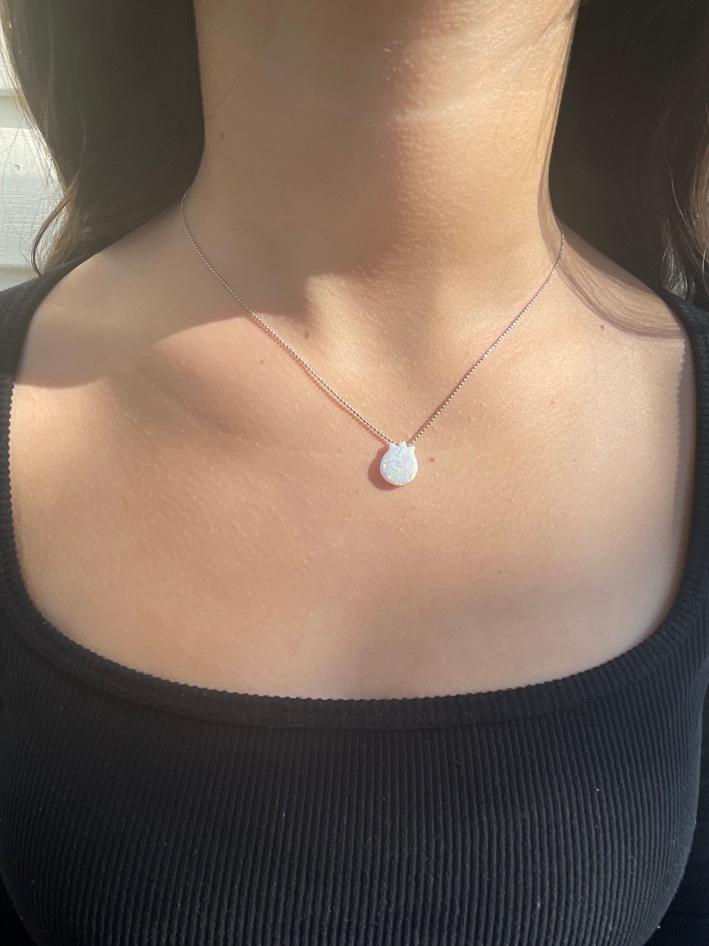 White Opal Pomegranate Necklace