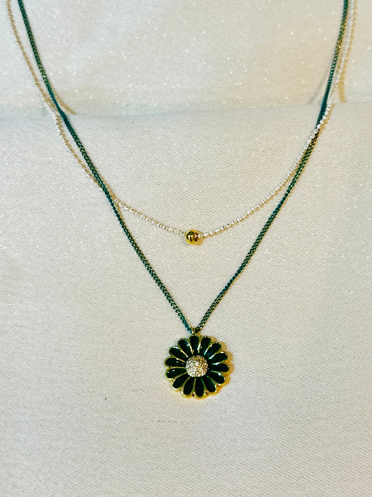 Green flower Necklace