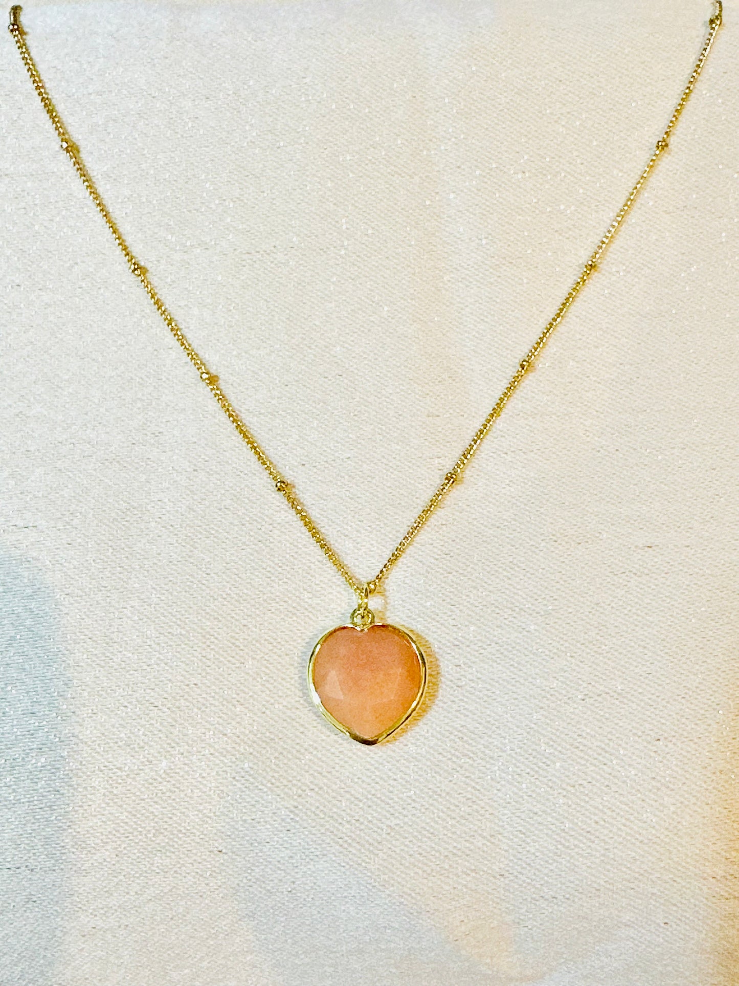 Peach Heart Necklace