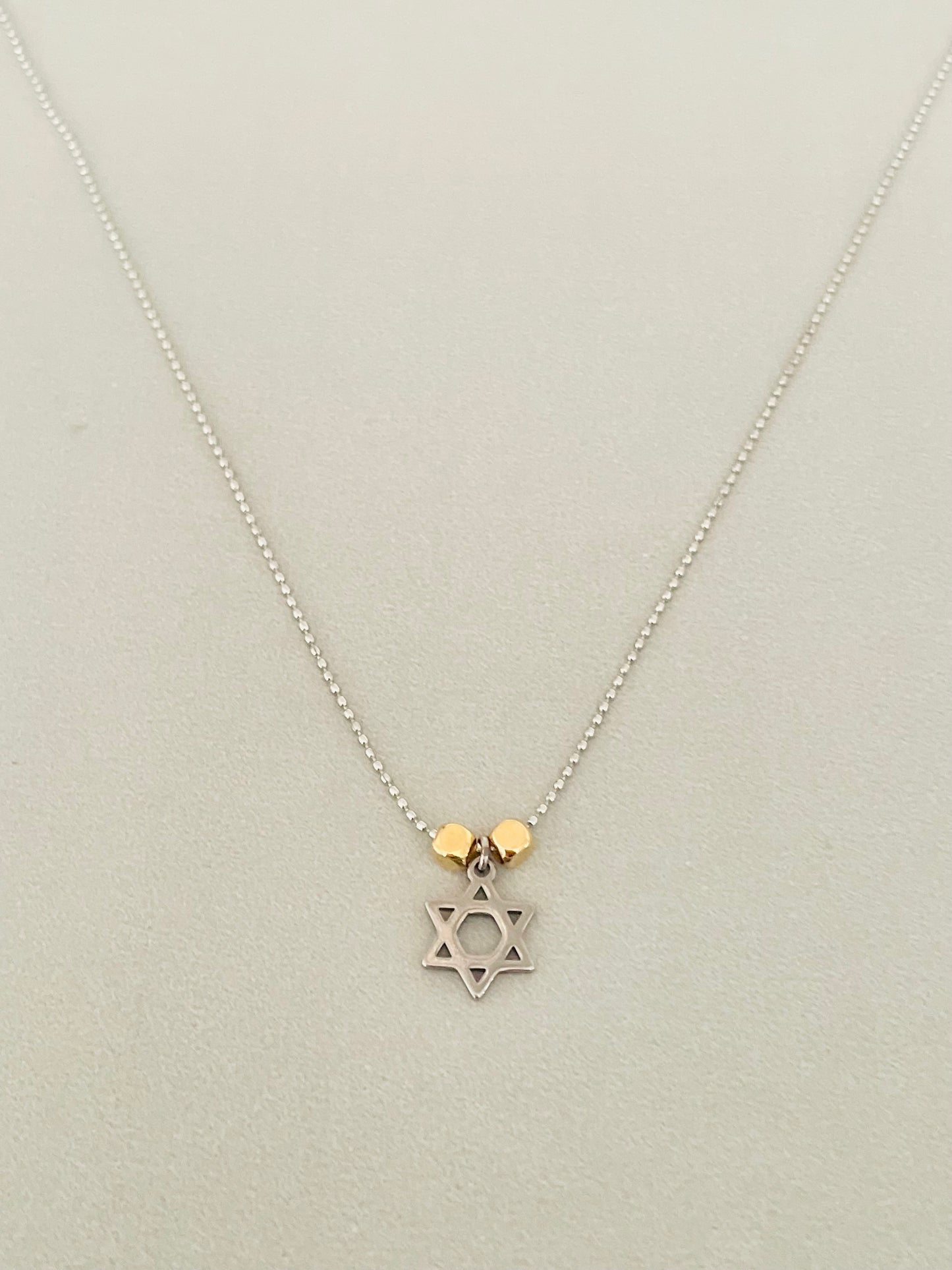 Silver & Gold Jewish Star Necklace