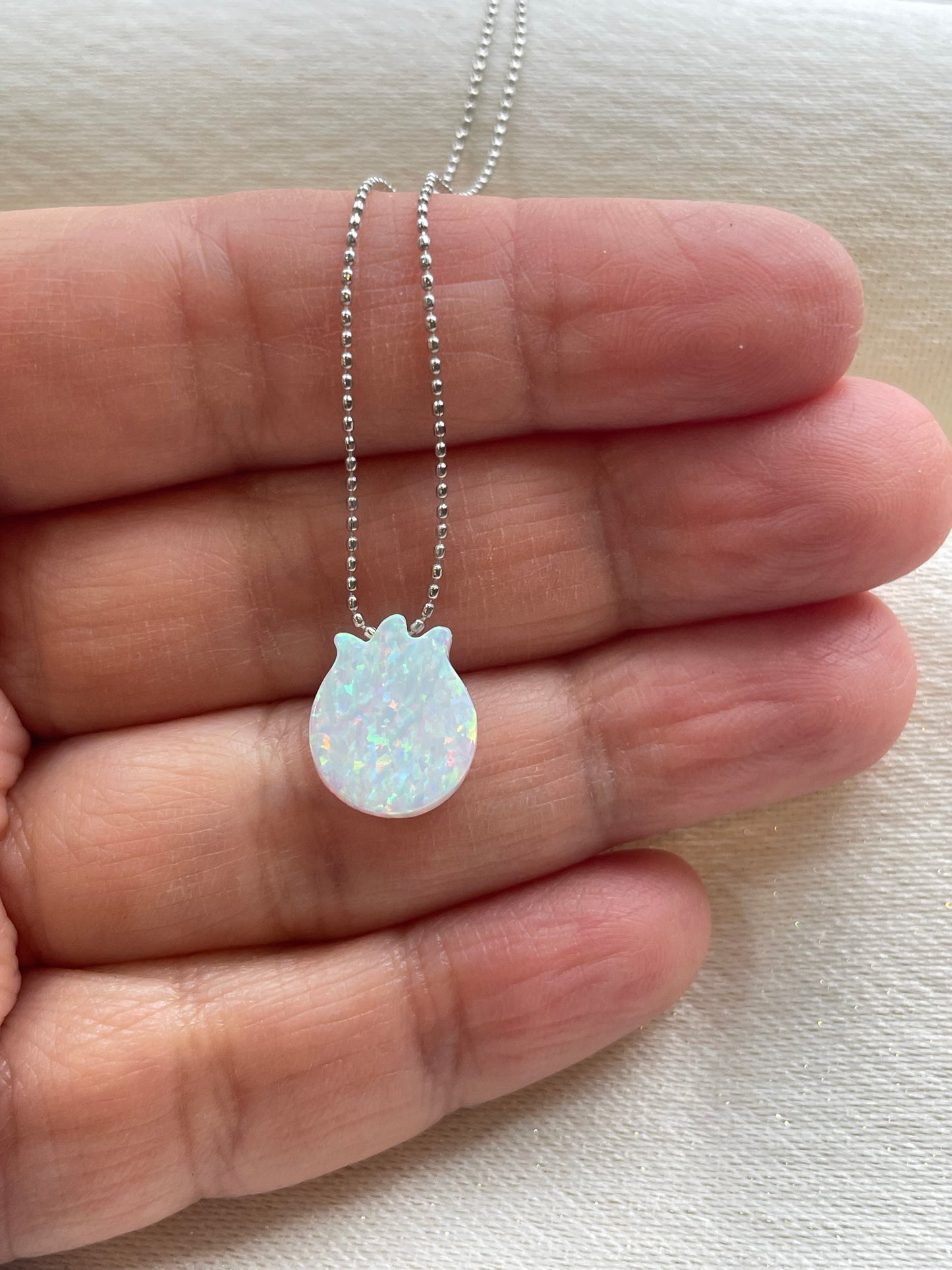 White Opal Pomegranate Necklace