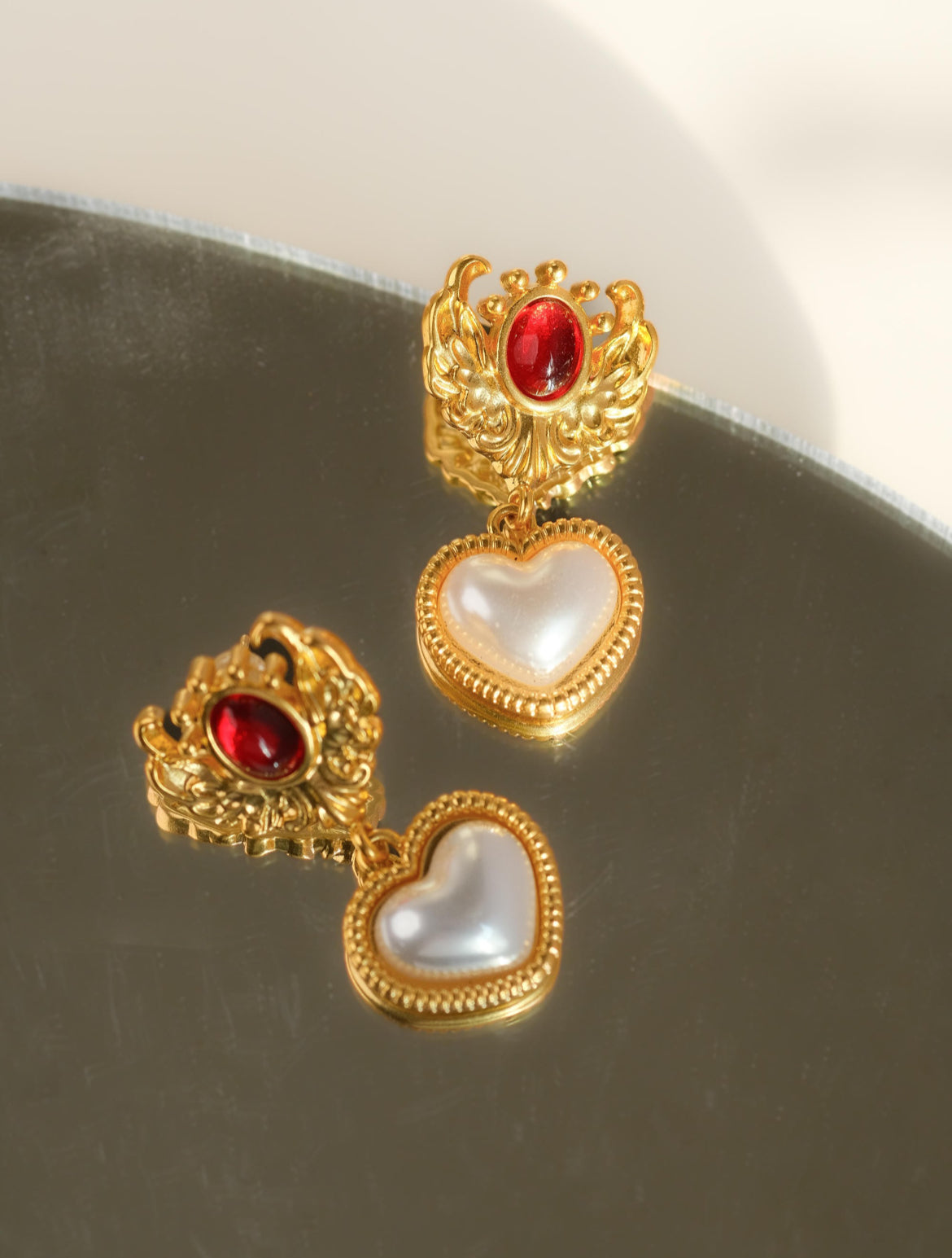 Heart-Shape Pearl Earrings