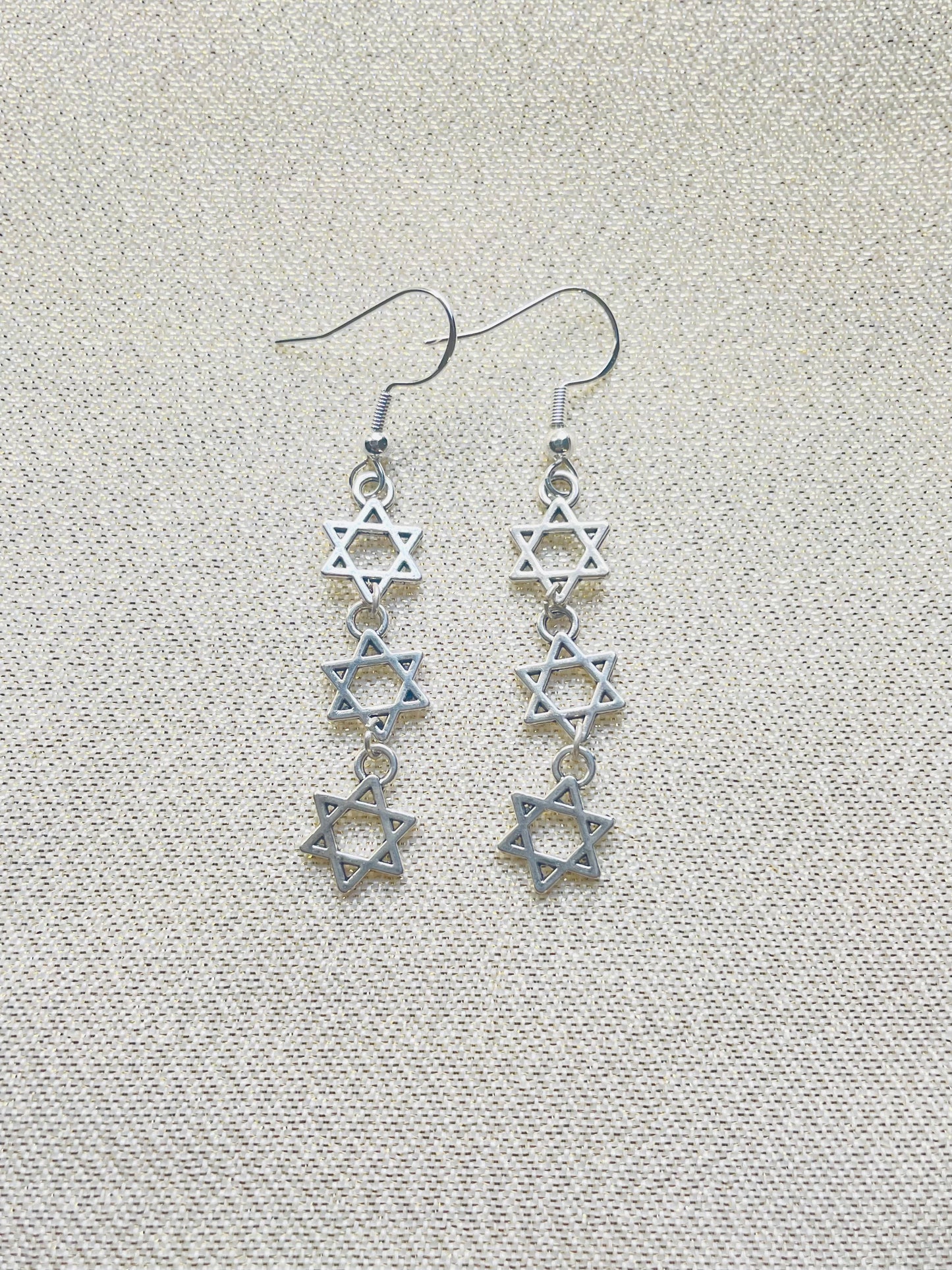 Triple Jewish Star Earrings