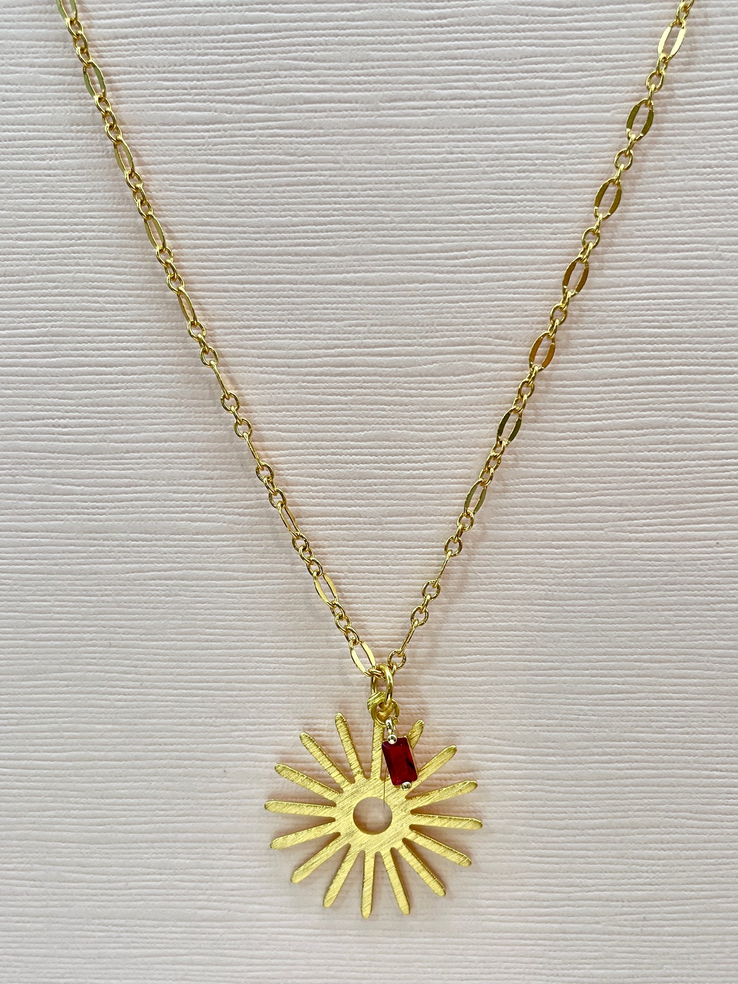 Sun Red Charm Necklace