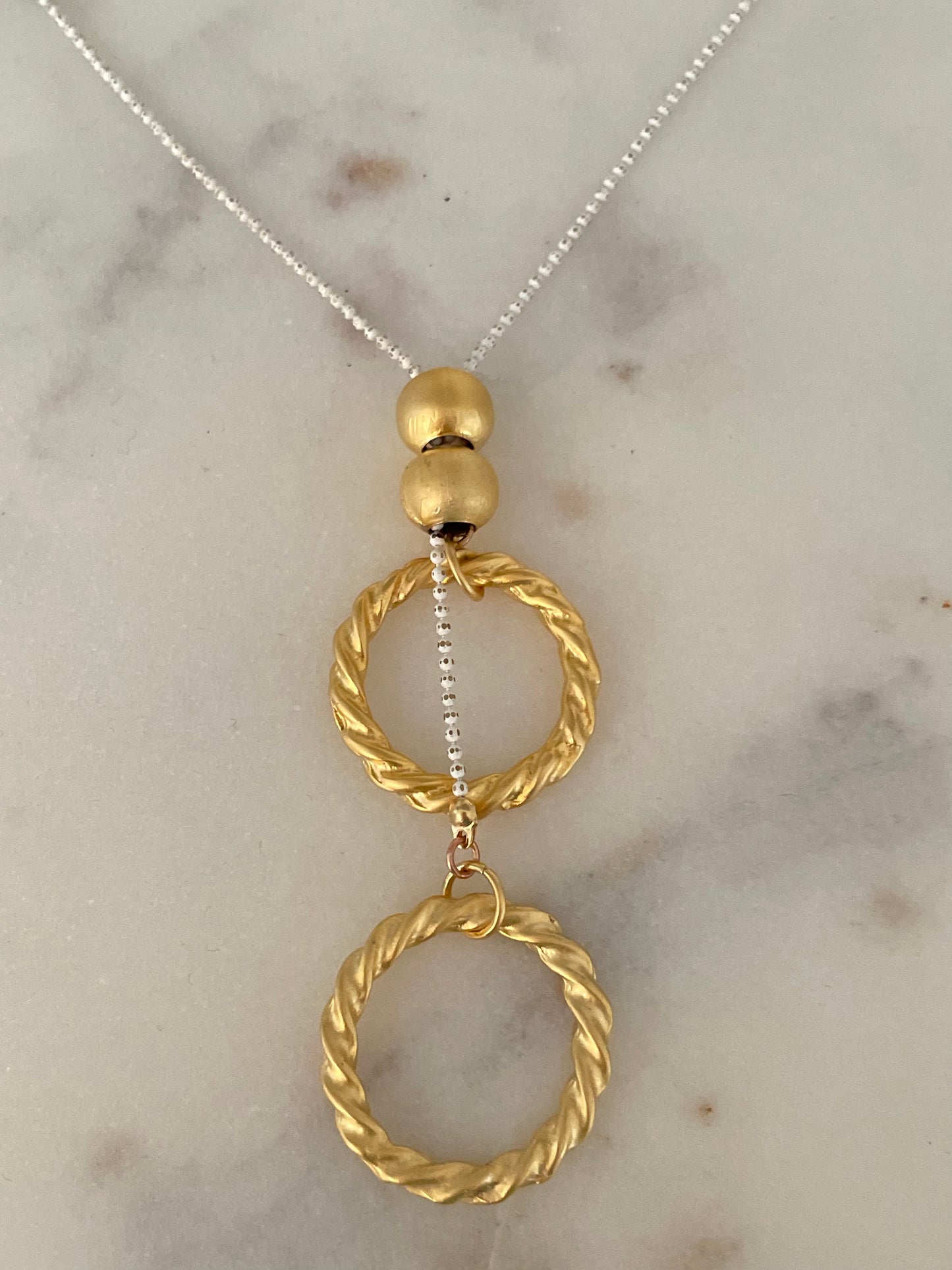 Double Twisted Circle Necklace