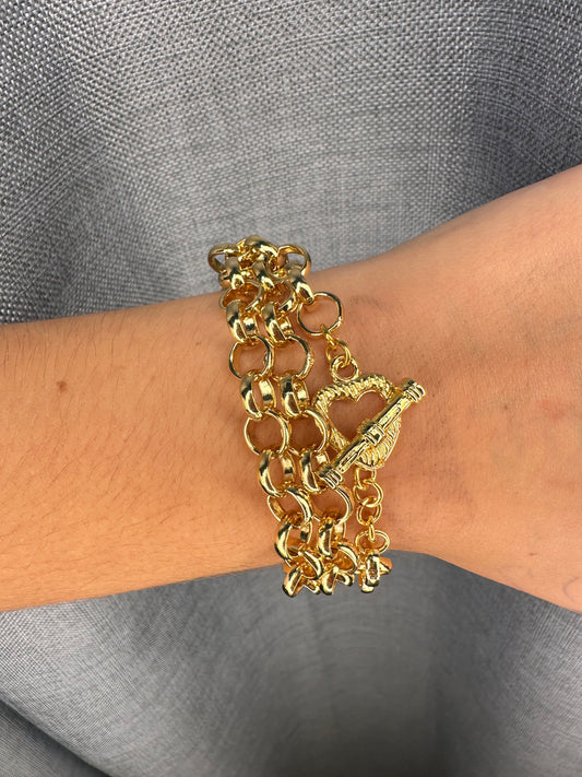 Heart Gold Wrap Bracelet/Necklace