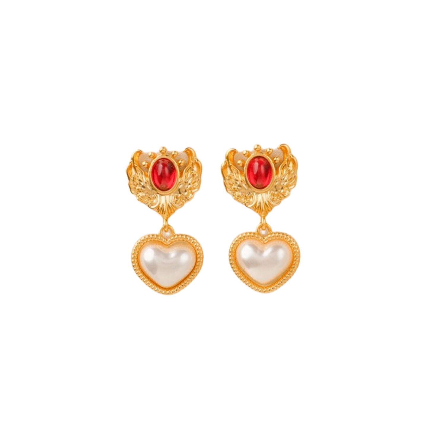 Heart-Shape Pearl Earrings