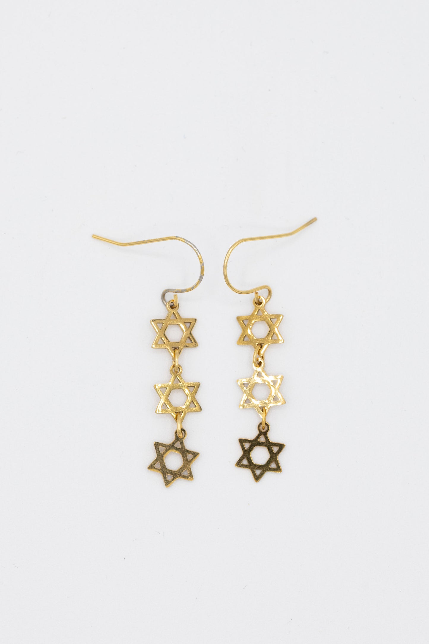 Triple Jewish Star Earrings