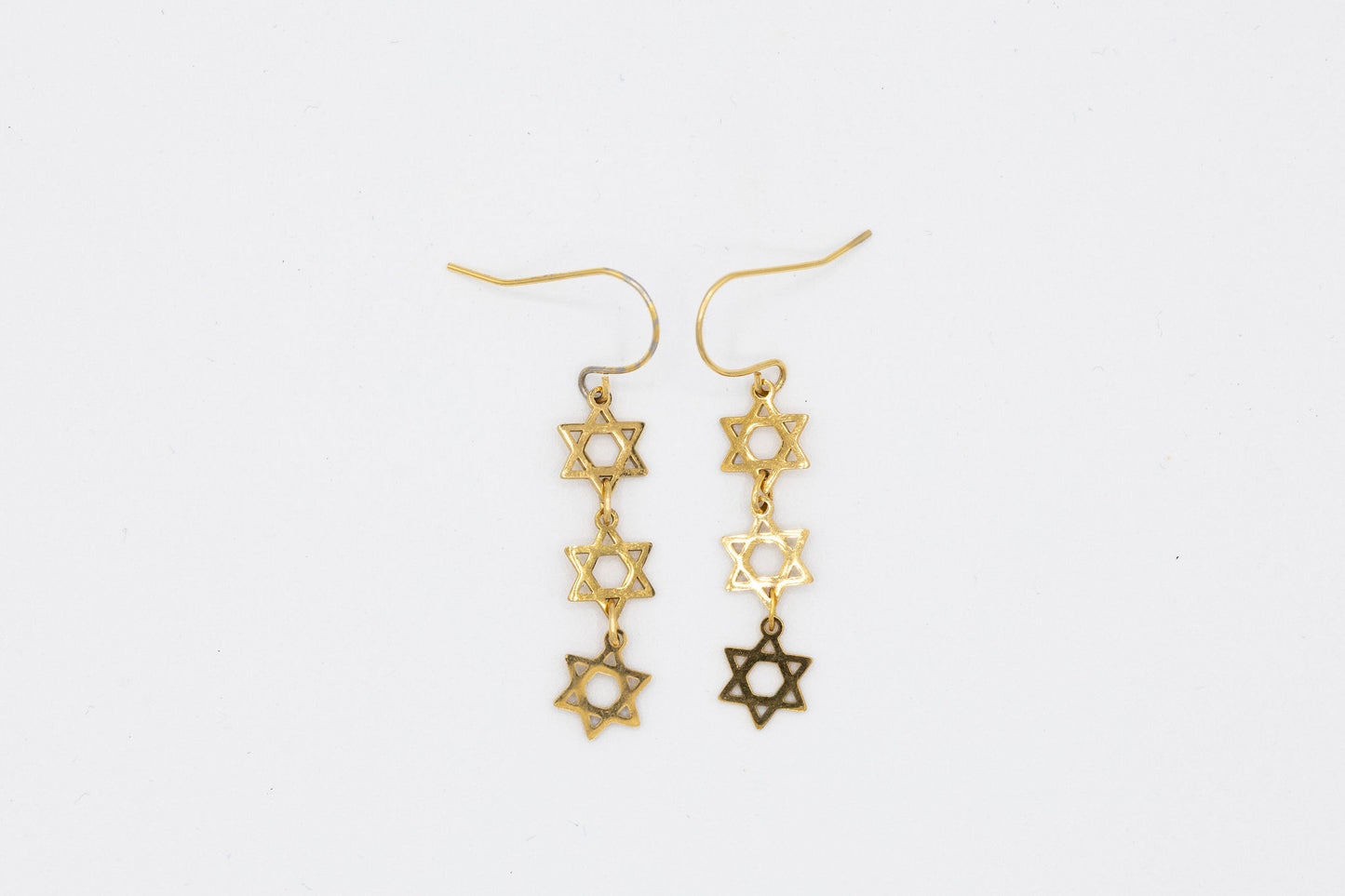 Triple Jewish Star Earrings