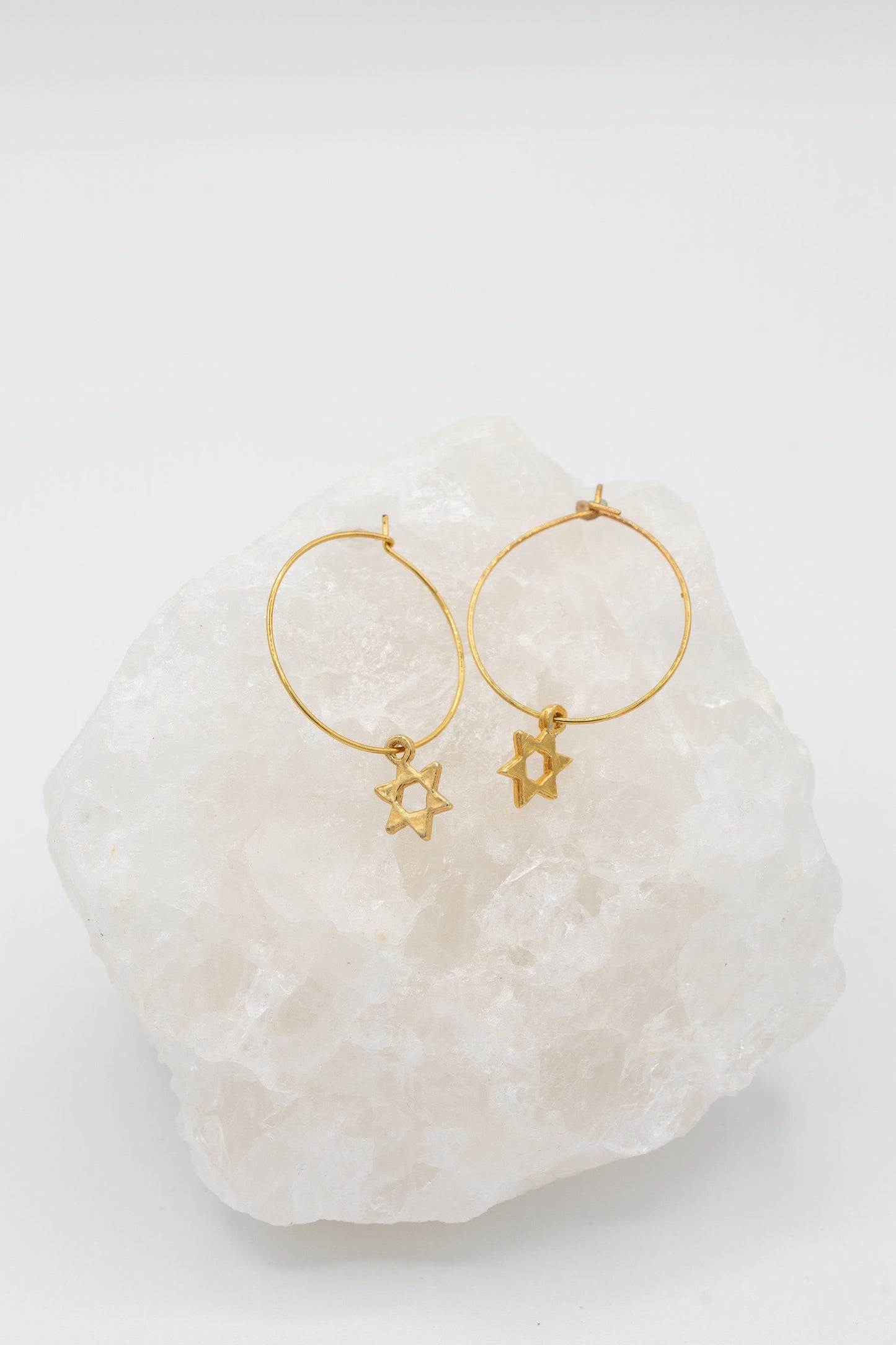 Gold Jewish Star Earrings