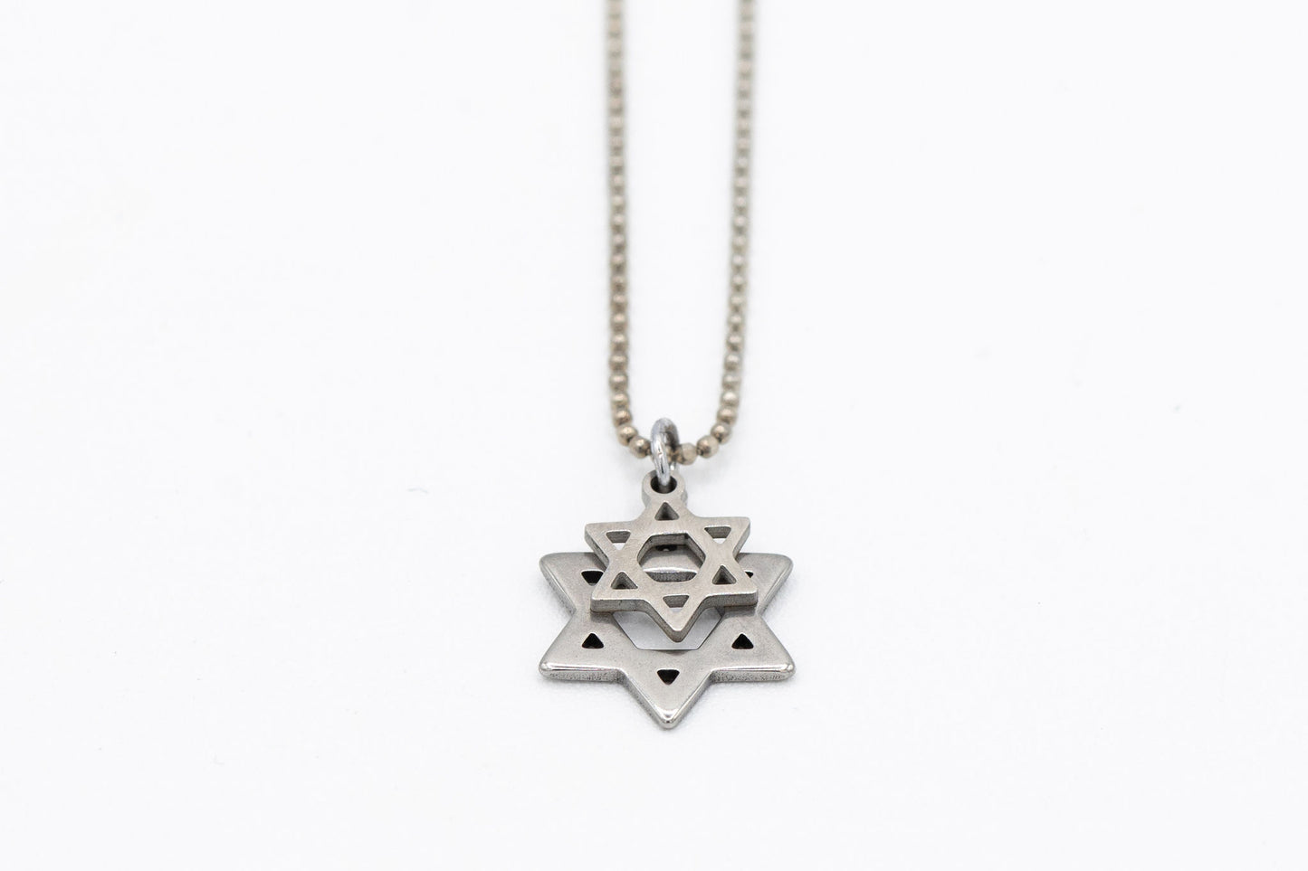 Double Jewish Star Necklace