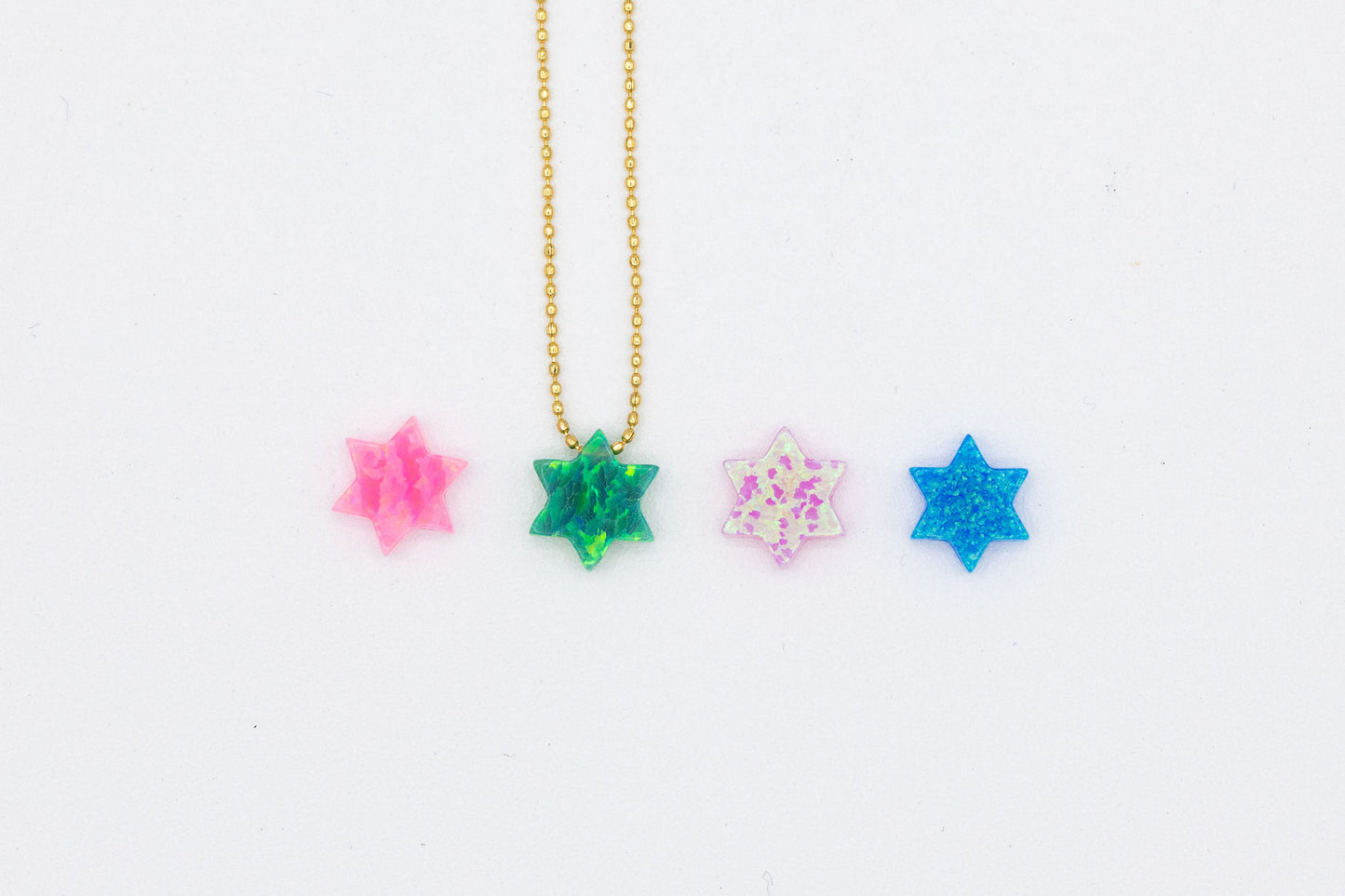 Opal Jewish Star Necklace