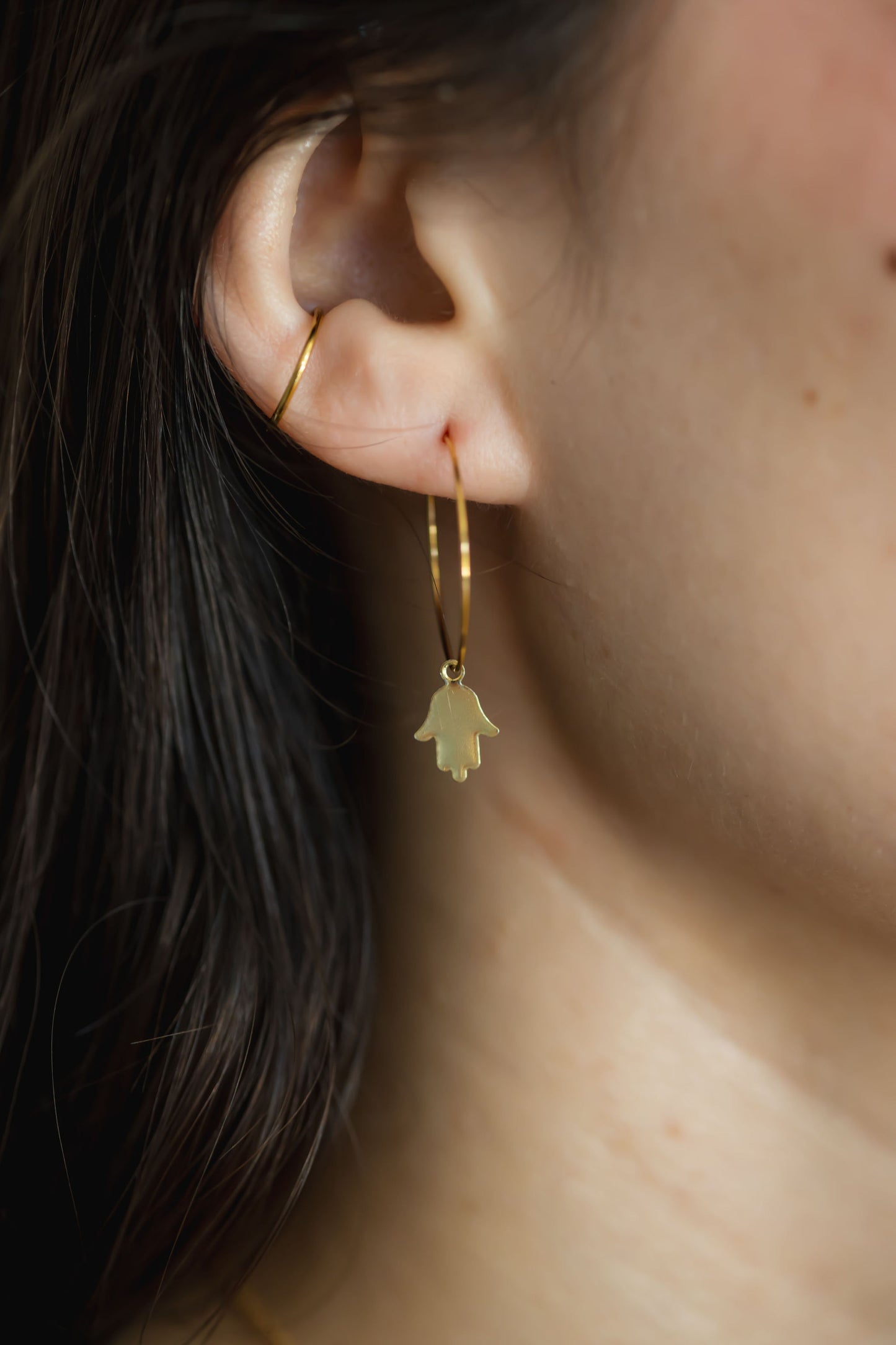 Gold Hamsa Earrings