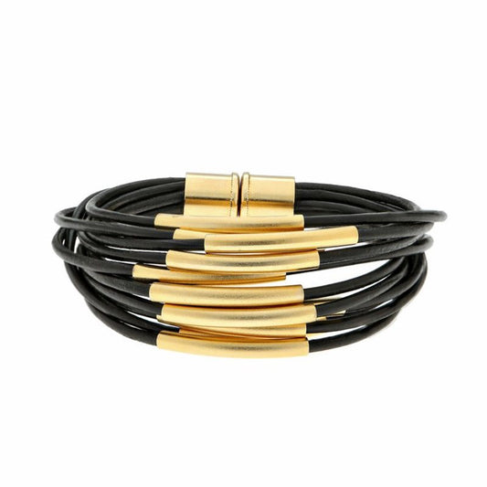 Gold Multi Cord Bracelet With Magnet