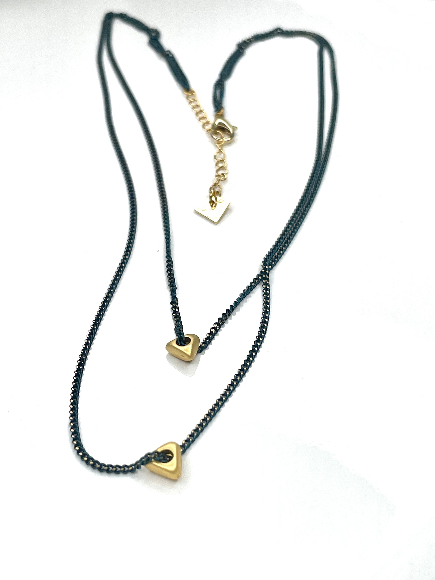 Double Triangle Layered Necklace